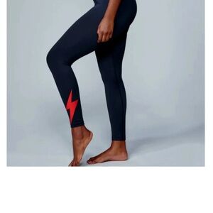 Electric Yoga Midnight Leggings with Red Lightning Bolt